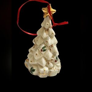 Vintage Elegant White Ceramic Christmas Tree Ornament